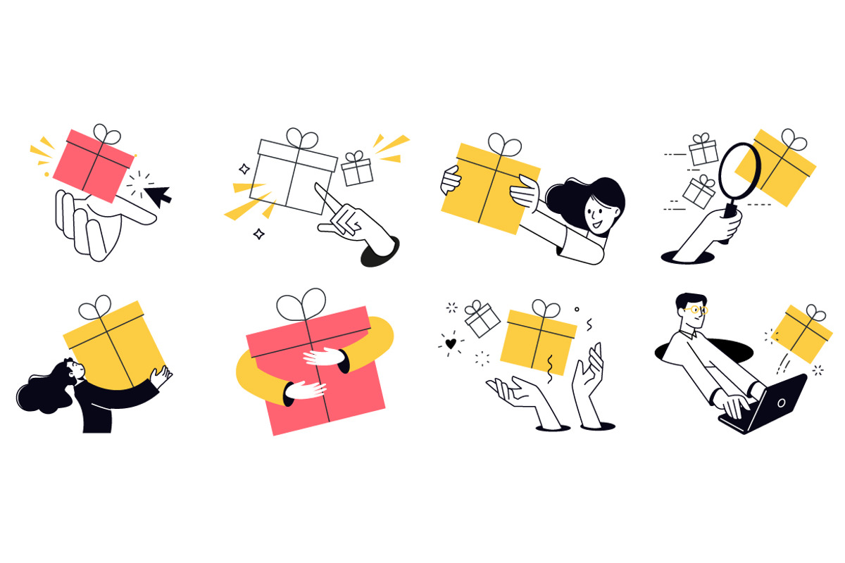 Gift for you concept illustrations, an Illustration by PureSolution (Photo 2 of 6)