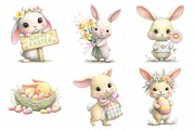 Whimsical Easter Bunny Clipart PNG, an Illustration by Daily.Designs (Thumbnail 4 of 7)