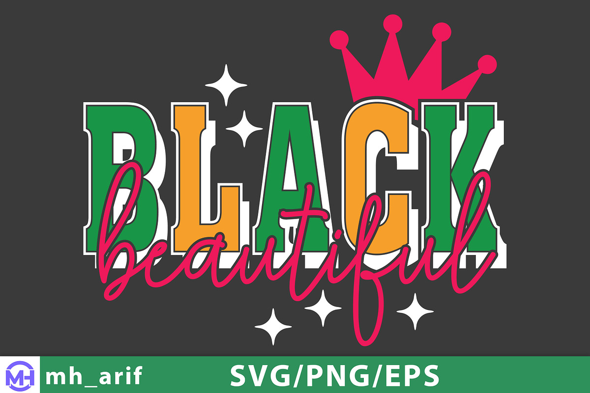 Black Beautiful Text SVG Design, a Graphic by mh_arif (Photo 1 of 3)