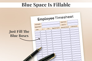 Fillable Employee Timesheet Planner