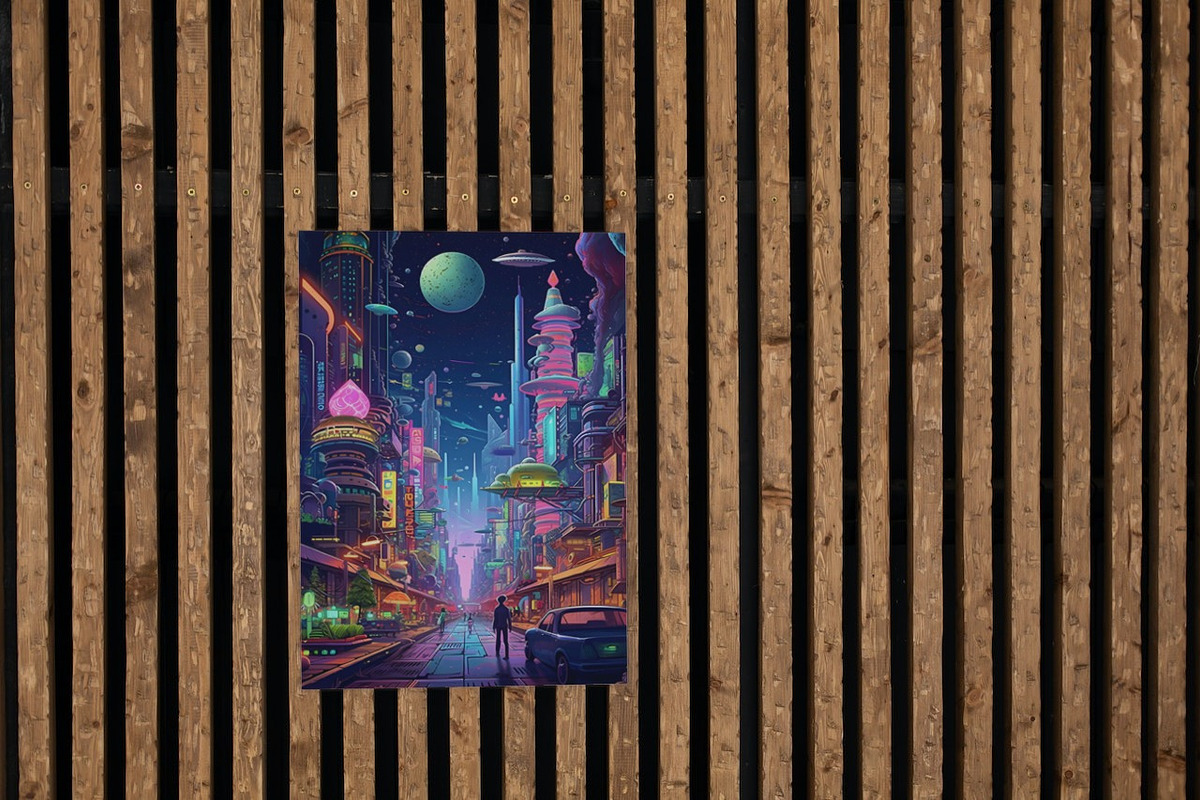 90sSpace Psychedelia-Inspired Poster, a Wallpaper Graphic by TheBlackPixelCo (Photo 5 of 7)