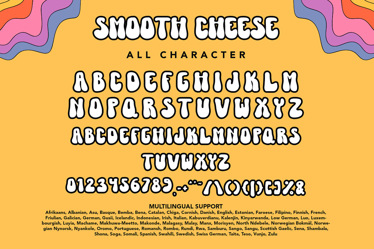 Smooth Cheese - Groovy Retro Font, a Font by Arendxstudio (Photo 7 of 9)