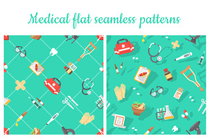 Medical flat seamless pattern