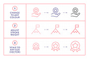 Achievement Icons, an Outline Icon by Made by Made (Thumbnail 3 of 7)