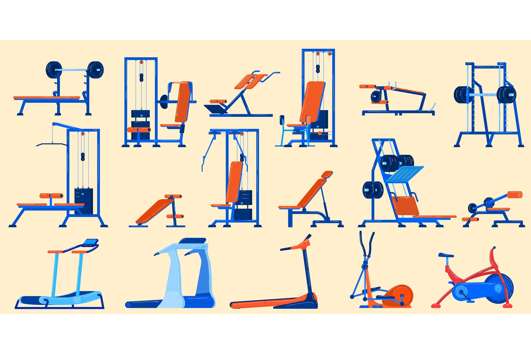 Fitness sport gym equipment vector | Graphic Objects ~ Creative Market
