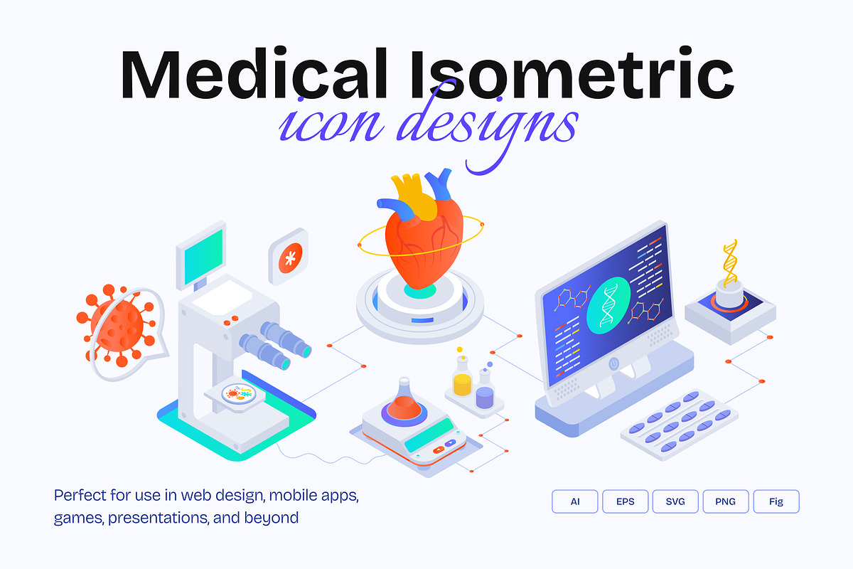 Medical Isometric Icons Set, a Duotone Icon by Vectors Market (Photo 1 of 8)