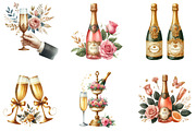 Watercolor Vintage Champagne Clipart, an Illustration by DreamArtGraphic (Thumbnail 3 of 4)