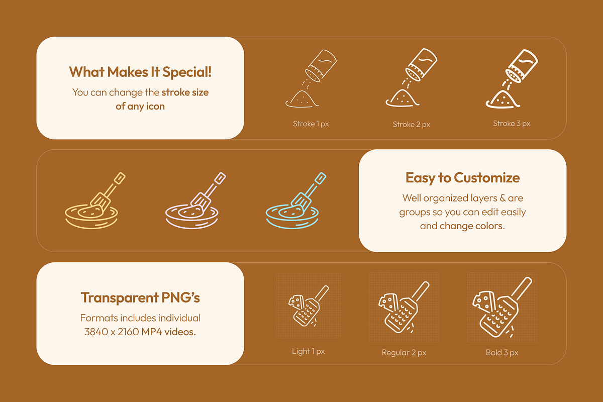 Animated Kitchen Icon Art Set, an Outline Icon by Prosymbols (Photo 2 of 4)