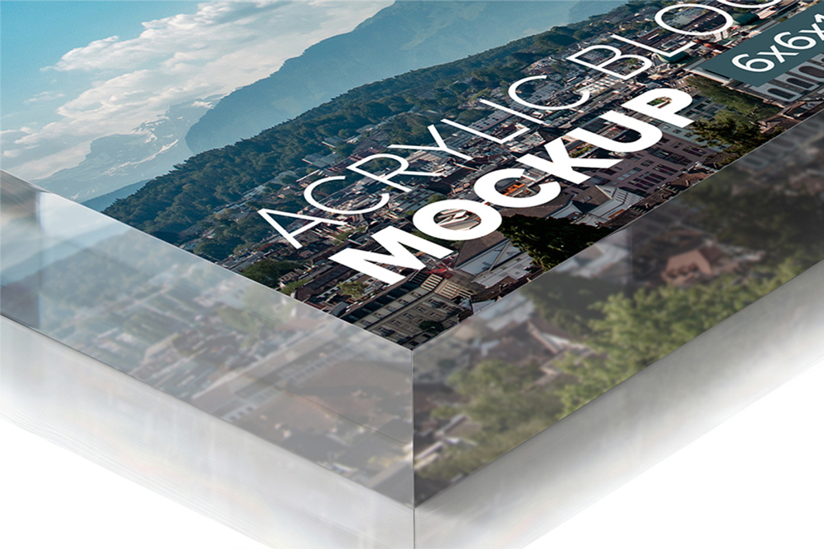Close Up Acrylic Photo Block Mockup, a Merchandise Mockup by Mockups by Carlos Viloria (Photo 2 of 4)
