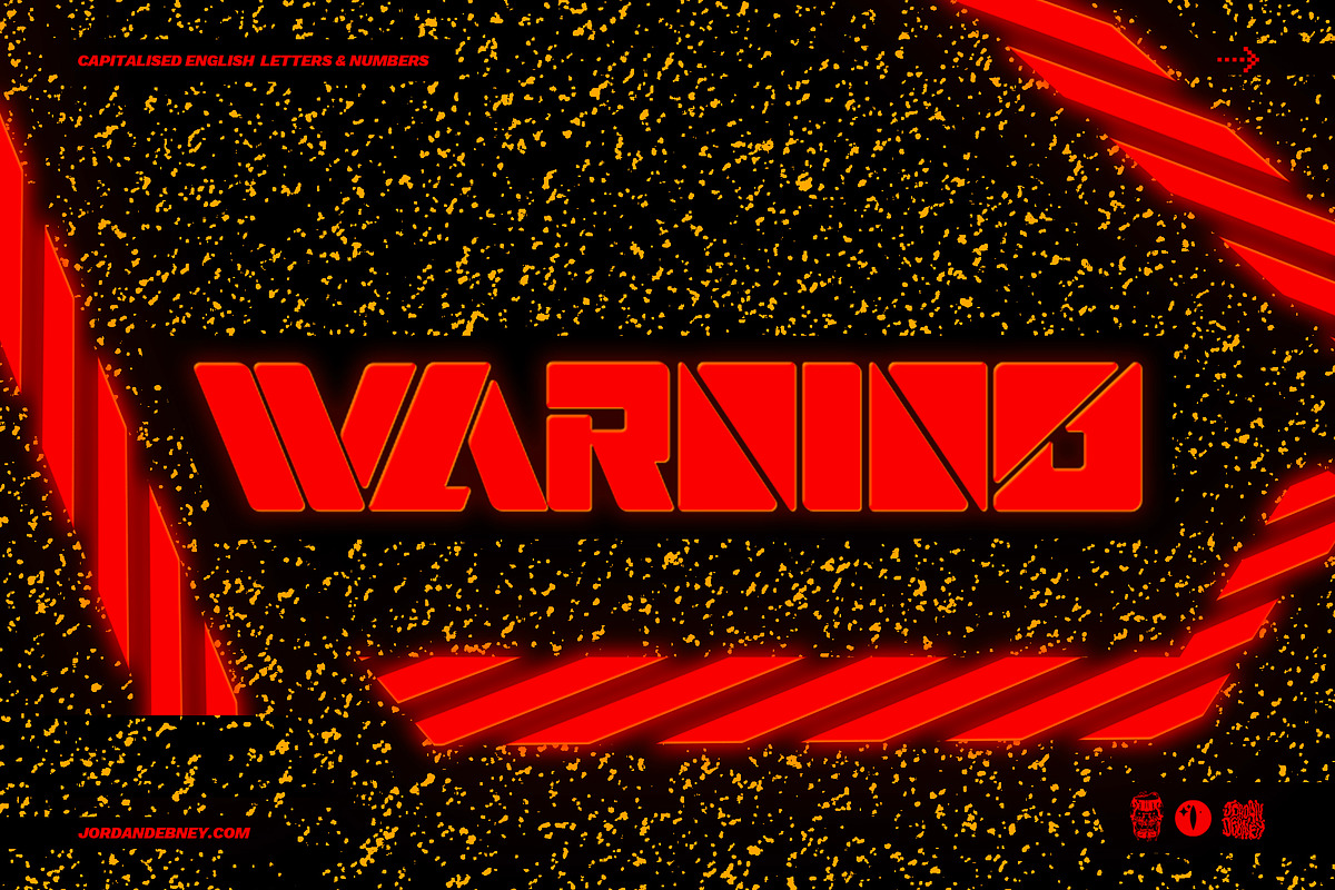 WARNING Font, a Font by Jordan Debney Art (Photo 1 of 4)