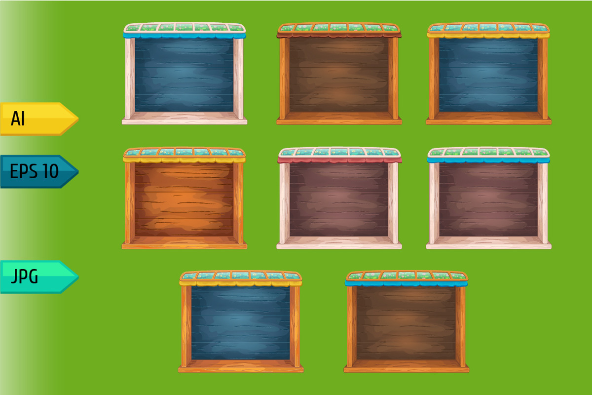 Game wooden shelf windows set, a Templates & Theme by julia_musdotter (Photo 1 of 9)