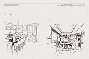 Modern Interior Sketch Illustrations, a Work Illustration by TheMountBirdStudio (Thumbnail 3 of 4)