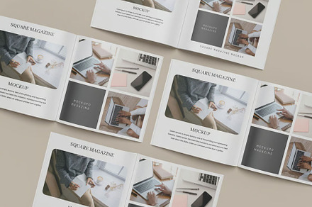 Square Magazine Mockup, an Advertising Mockup by Se٧enStudio