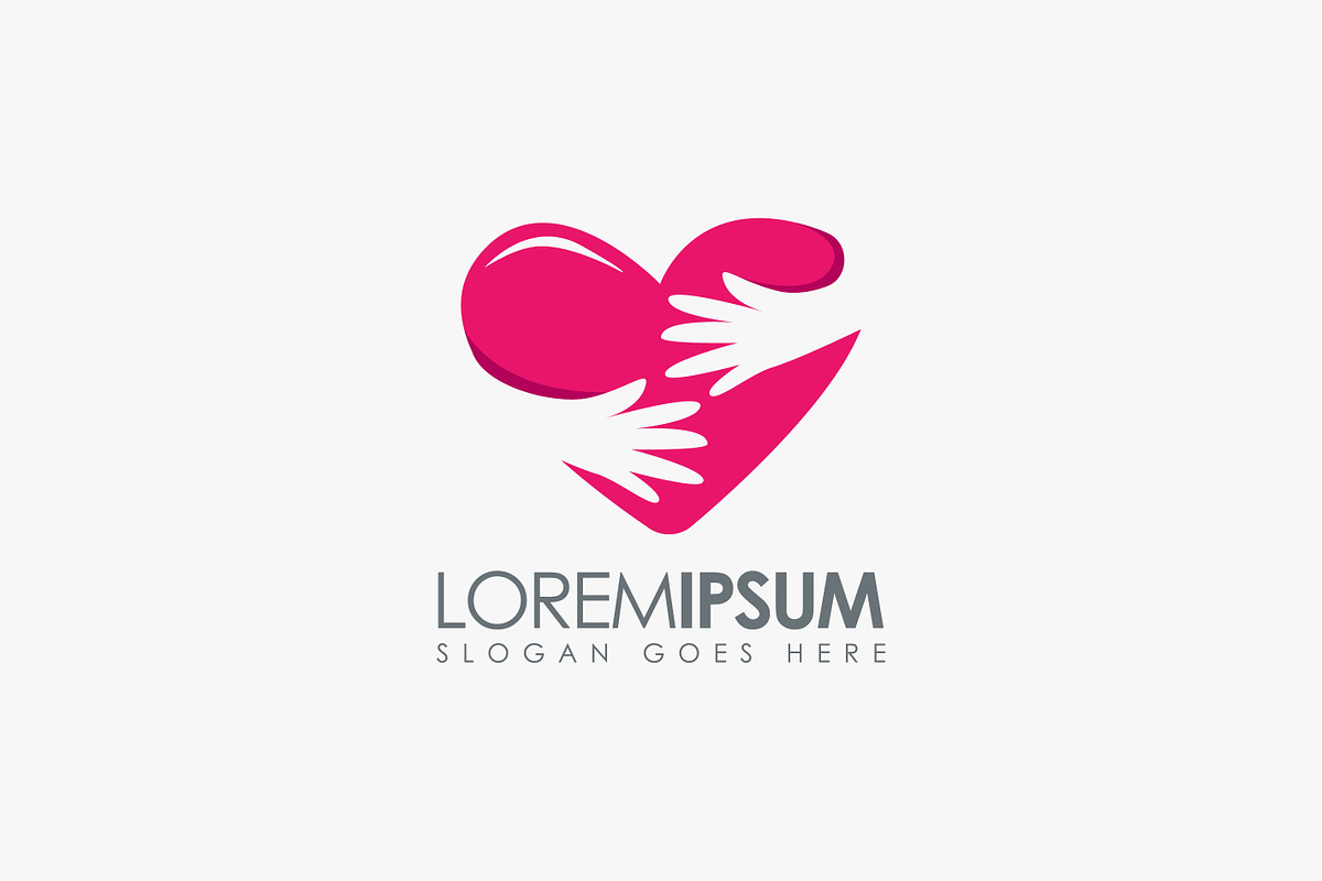 Romantic hug a heart logo icon, a Branding & Logo Template by DOMHOUZE