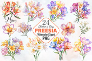 Freesia Mother's Day Watercolor Clip, an Illustration by RobertsArt (Thumbnail 1 of 7)