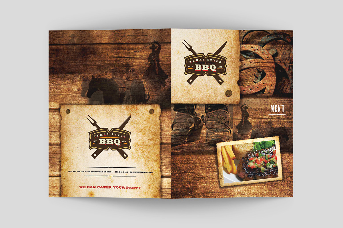 BBQ Restaurant Menu Template, a Brochure Template by StockLayouts (Photo 3 of 4)