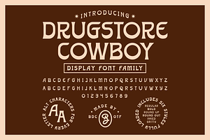 Drugstore Cowboy Font Family