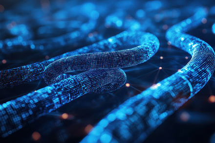 Interconnected Digital Chain: A visu, a Background Photo by Pixeness
