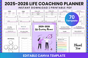 2025-2026 Life Coaching Planner KDP, a Stationery Template by Shumaya (Thumbnail 1 of 9)
