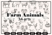 Farm Animals Collection 34 arts, a Graphic by IPVector (Thumbnail 1 of 7)