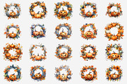 Halloween Pumpkin Wreath, an Illustration by Gemstone (Thumbnail 2 of 12)