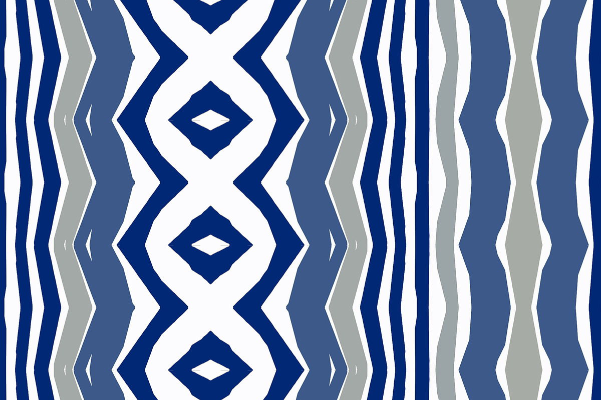 Ethnic Blue and Gray Print Seamless, a Pattern Graphic by Sharon Schwalbe (Photo 1 of 2)