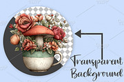 Whimsical Spring Mushroom Clipart, an Illustration by Canvas Craft (Thumbnail 2 of 7)