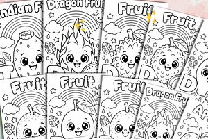 Fruit Coloring Book for Kids 30 Page