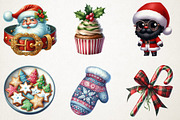 Cute Santa & Holiday Elements Clipar, an Illustration by RobertsArt (Thumbnail 3 of 7)
