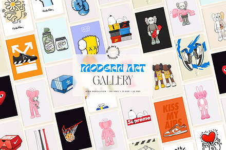 Modern Art Gallery 5, a Graphic by Wall Art Print Studio