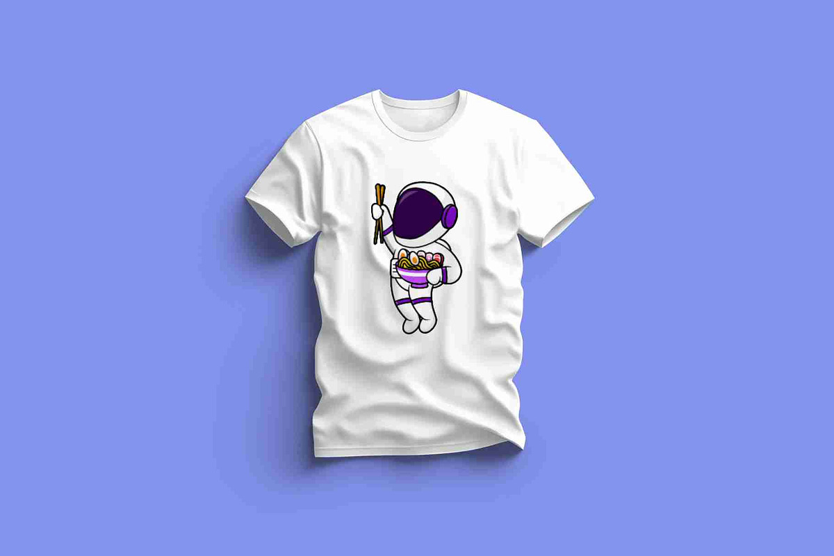 Cute Astronaut Bring Ramen Noodle, a Food Illustration by Artstorystudio (Photo 3 of 3)