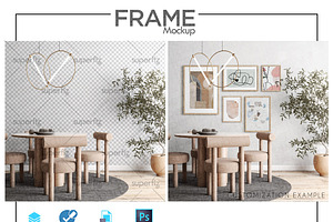 Frames Wall Mockup Scene SM110M