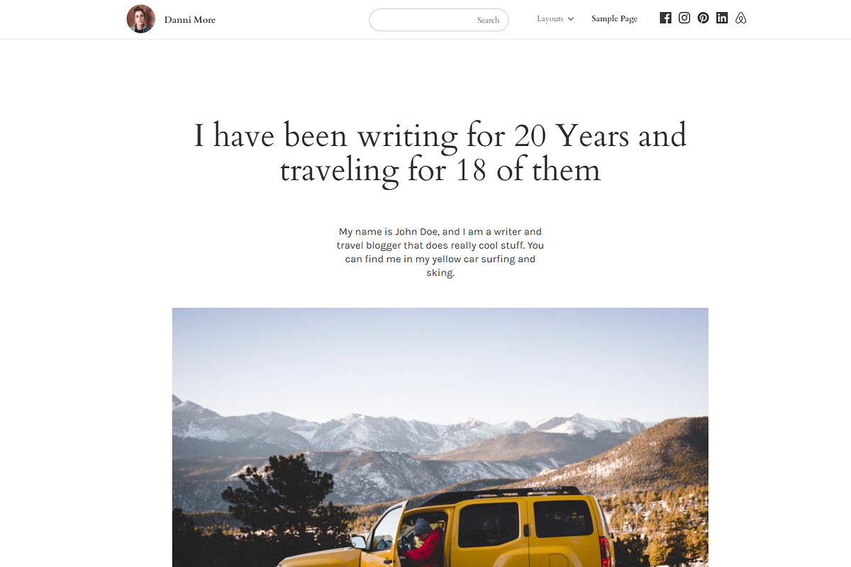 Manka Personal Writing WP Theme, a WordPress Template by Pixel Co. (Photo 3 of 4)