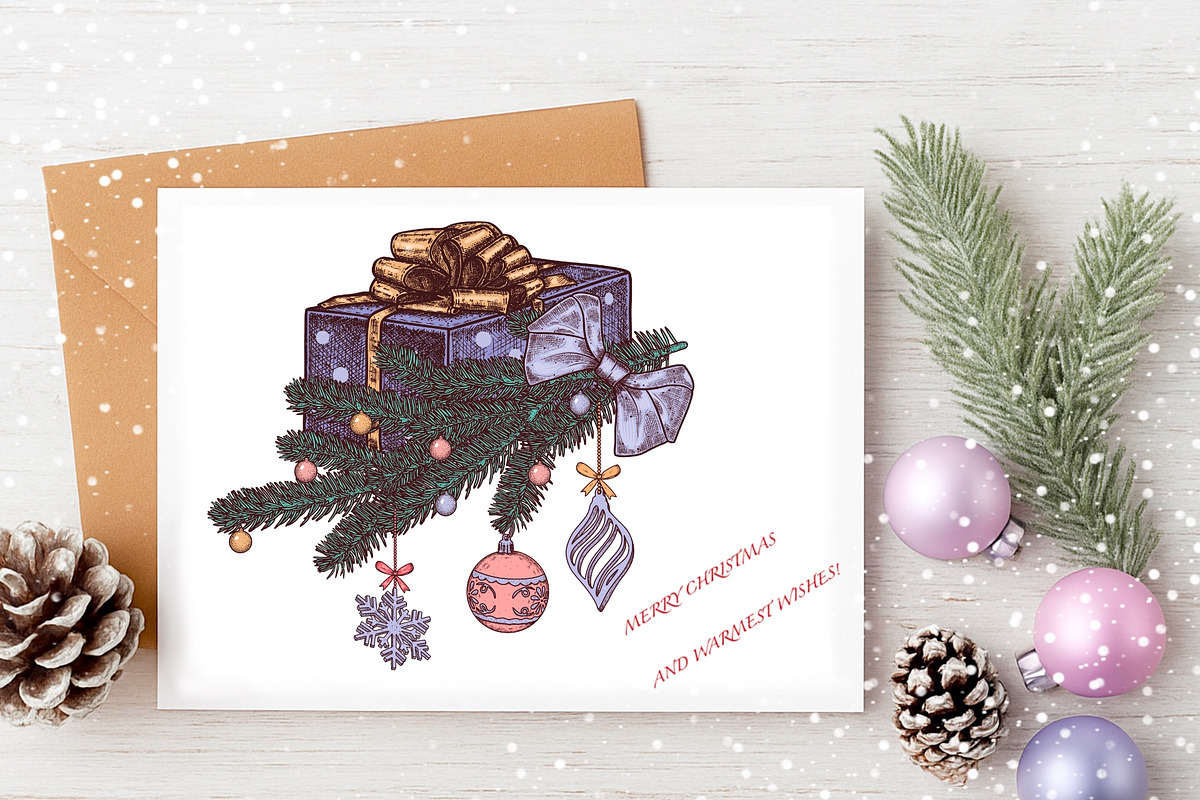 Christmas Vintage Vector Collection, a Seasonal Illustration by DiashaArt (Photo 2 of 17)