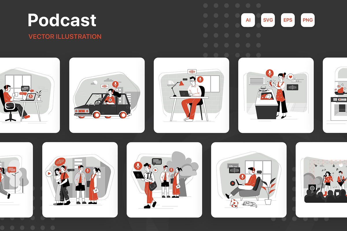 M275_Podcast Illustrations, a Person Illustration by hoangpts (Photo 1 of 11)
