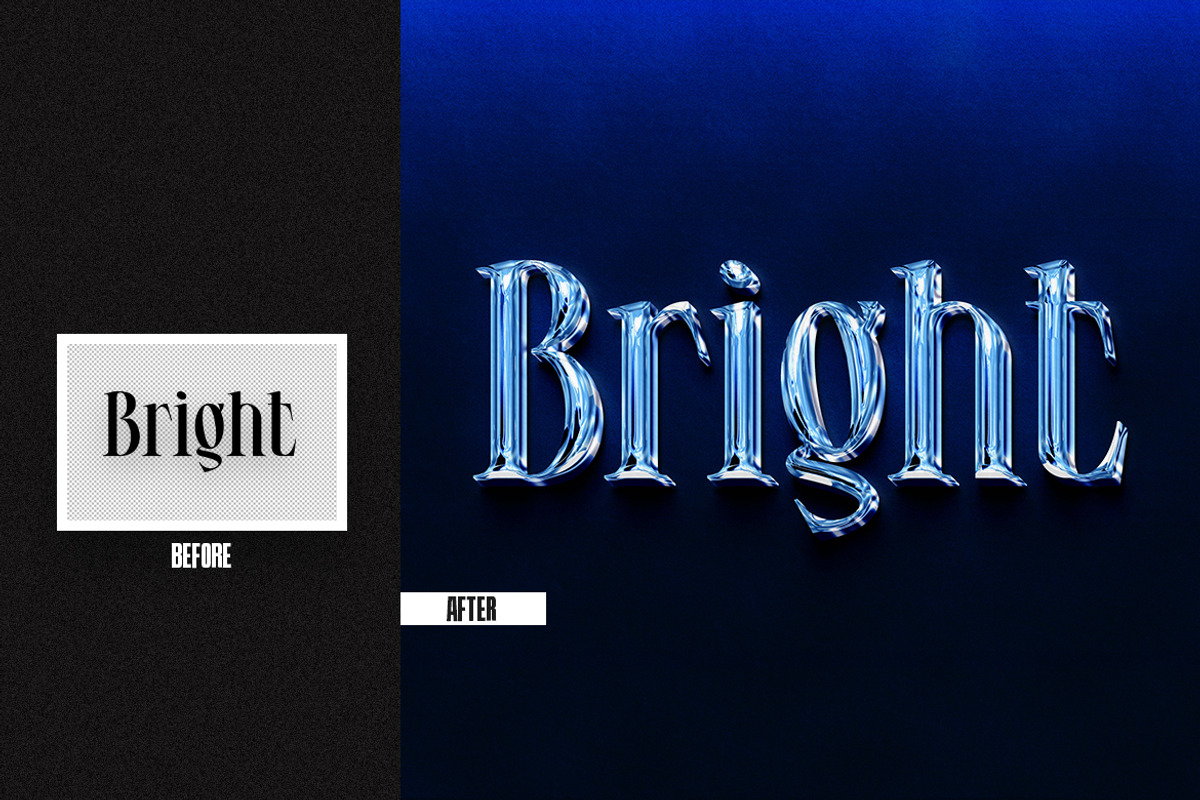 Chrome Style Square,Poster Text Eff, a Layer Style Add-On by iDoodle Studio (Photo 4 of 4)
