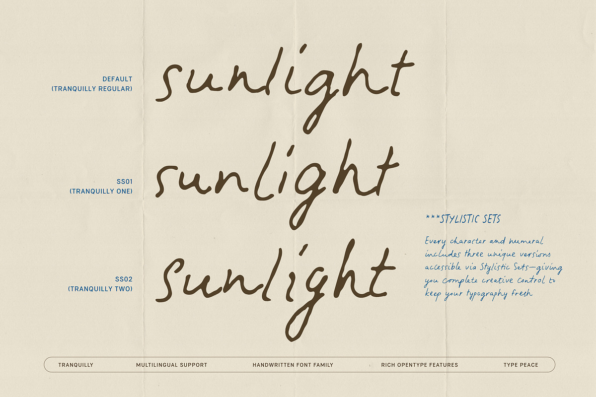 Tranquilly | Handwritten Font, a Handwritten Font by type peace (Photo 8 of 19)