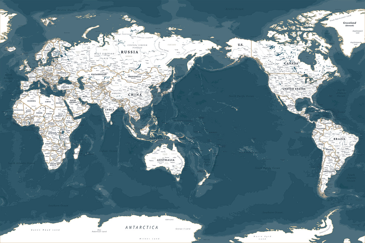 Vector World Map - Pacific View, a Graphic by PorcuPen Works (Photo 2 of 6)