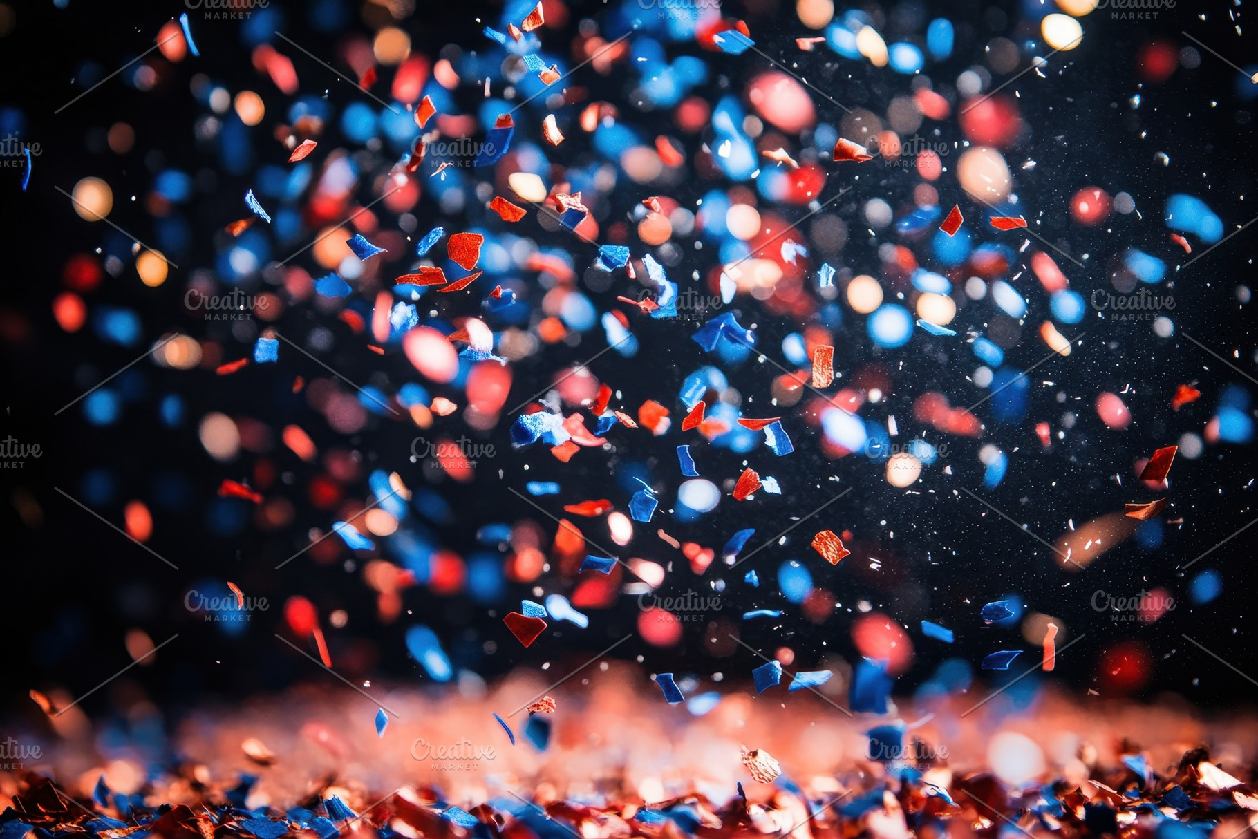 Colorful confetti celebration create, a Photo by Tanuart