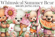 Whimsical Summer Bear Clipart, an Illustration by Designworld (Thumbnail 1 of 8)