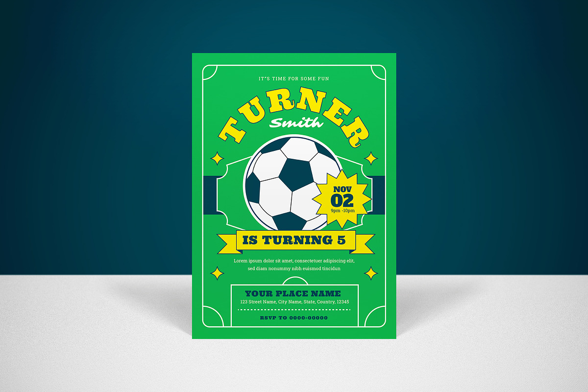 Birthday Soccer Invitation, an Invitation Template by graphicook (Photo 1 of 3)