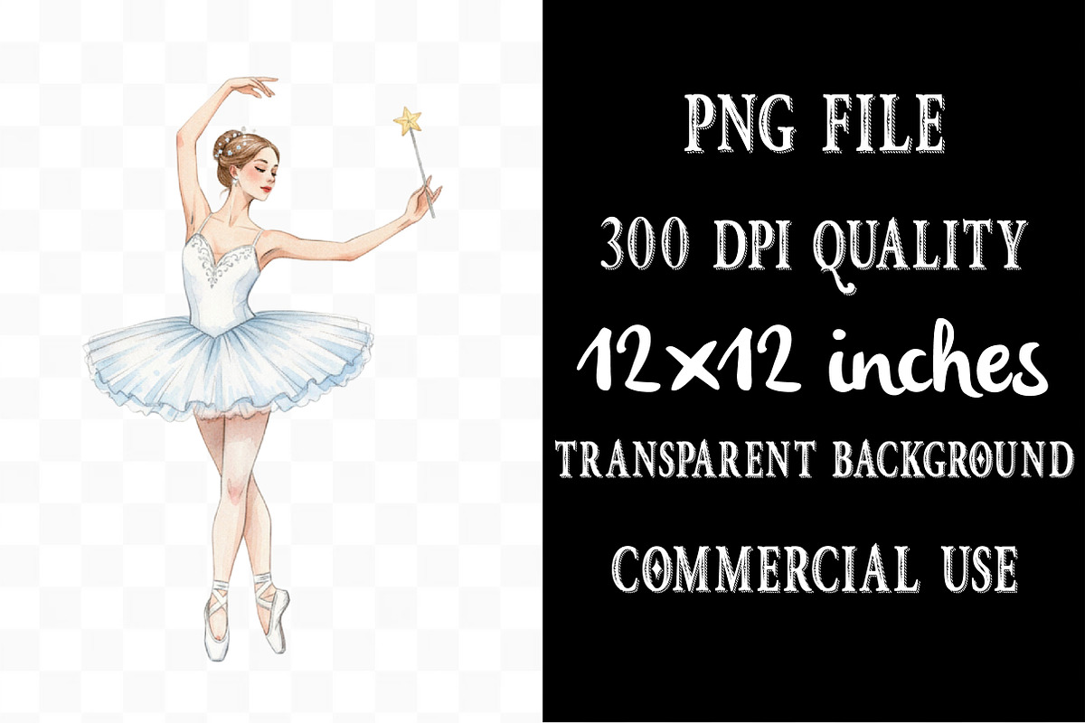Watercolor Holiday Ballerina Clipart, an Illustration by Designking (Photo 4 of 5)