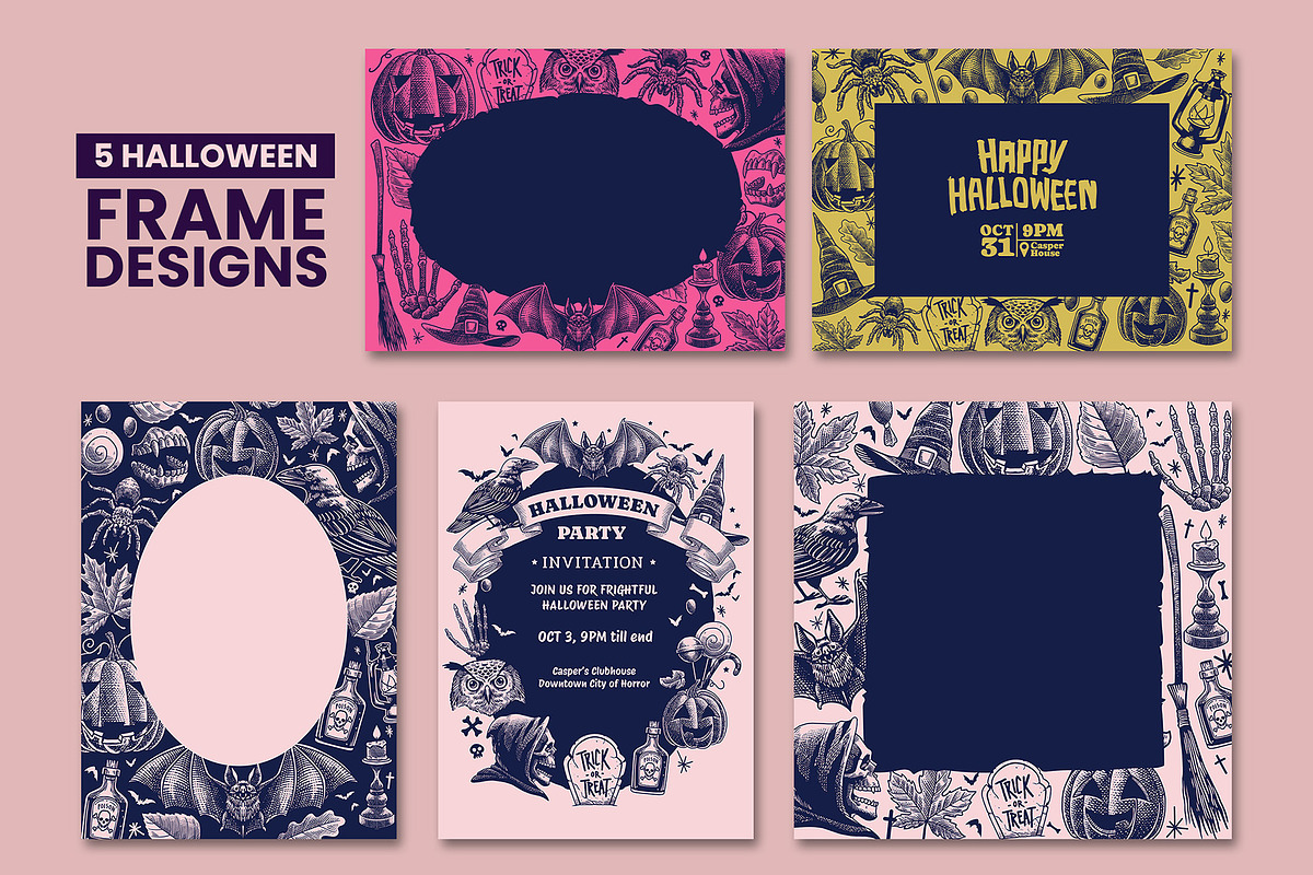 Halloween Illustration Design Set, a Seasonal Illustration by bazzier_graphik (Photo 6 of 10)