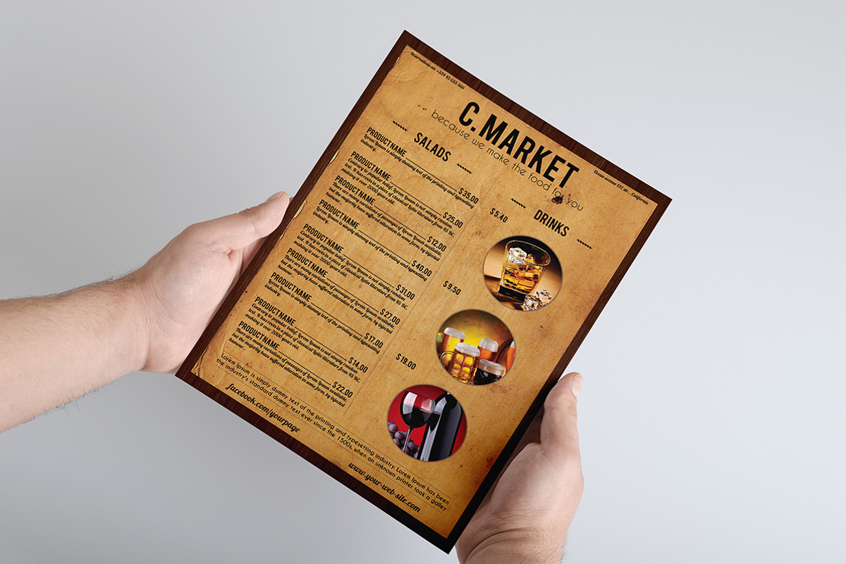 Old west style menu template, a Brochure Template by Tzochko (Photo 3 of 5)