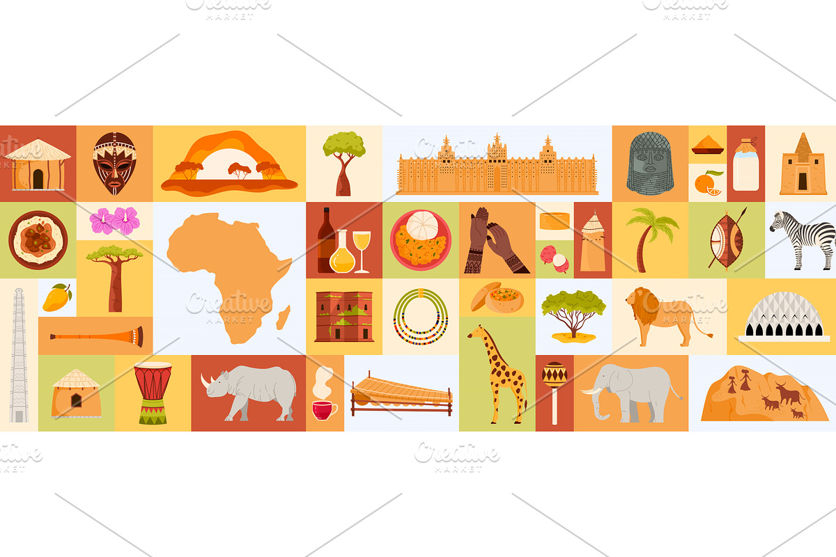 African Culture and Nature in a, an Illustration by Flashvector
