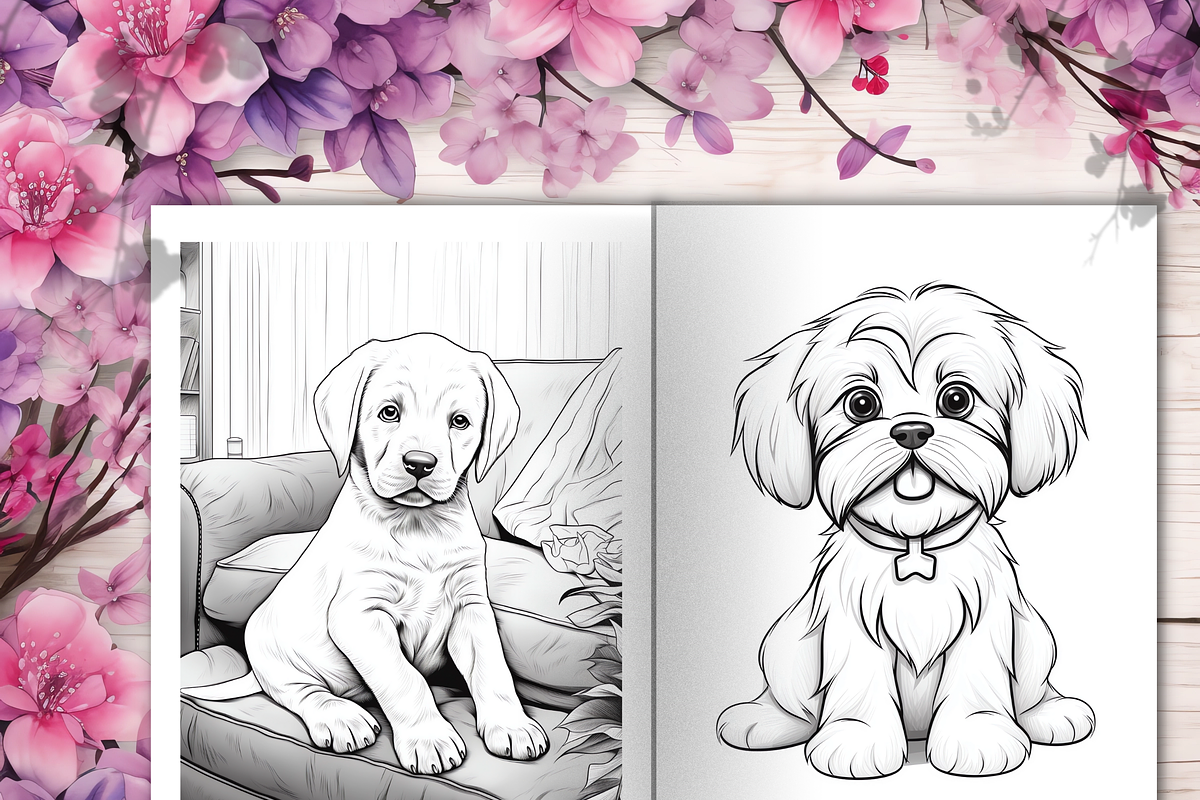 Puppy Coloring Pages for Kids, a Brochure Template by LA Design (Photo 8 of 10)