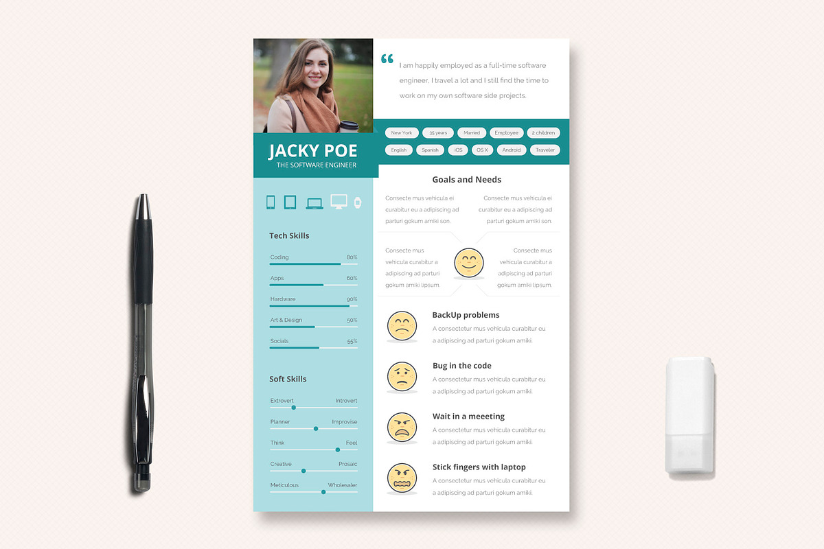 UX Workflow - Proto-Persona Cards, a Card Template by Sargatal (Photo 4 of 6)