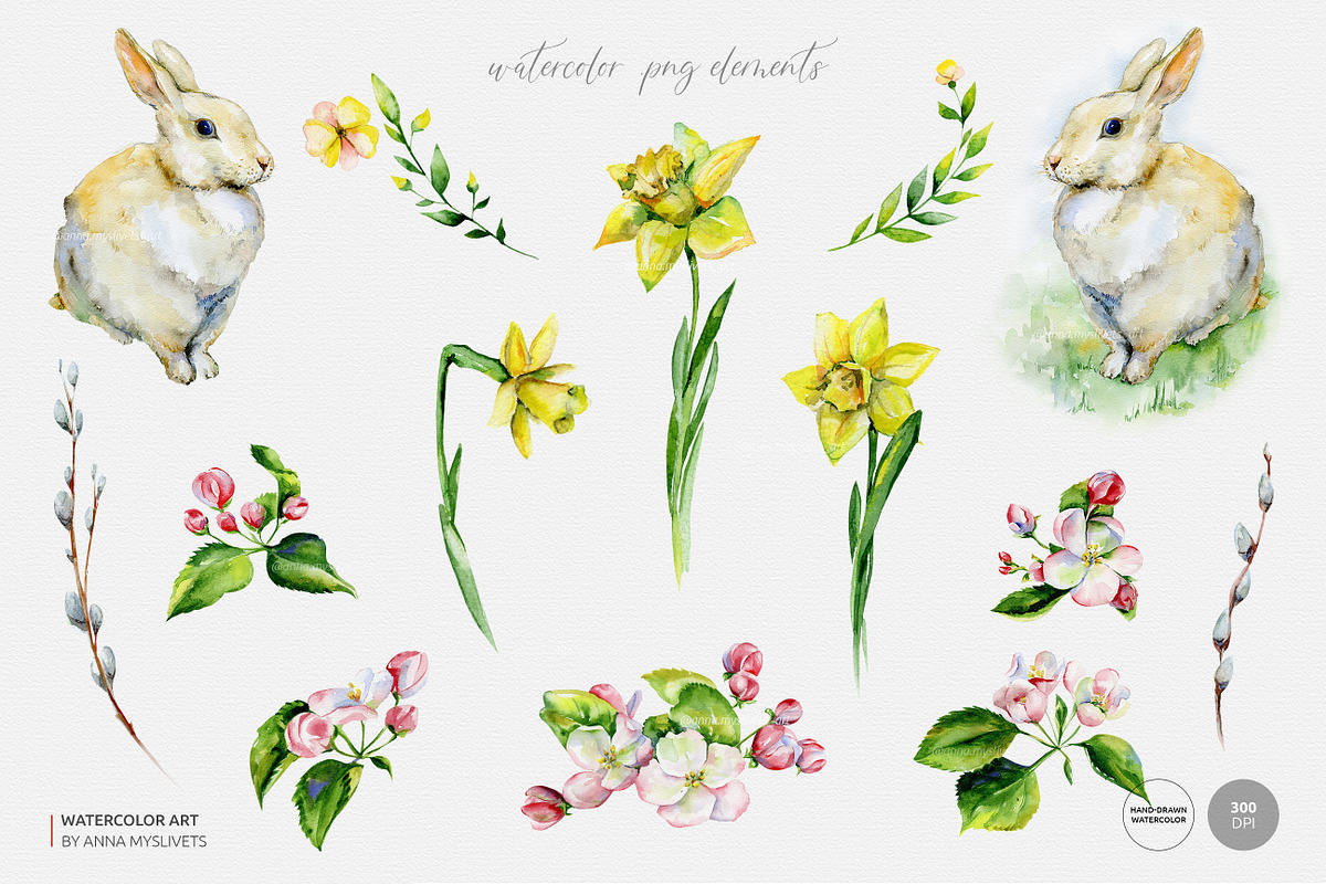 Easter illustrations & patterns, a Decorative Illustration by Anna Myslivets Art (Photo 2 of 9)