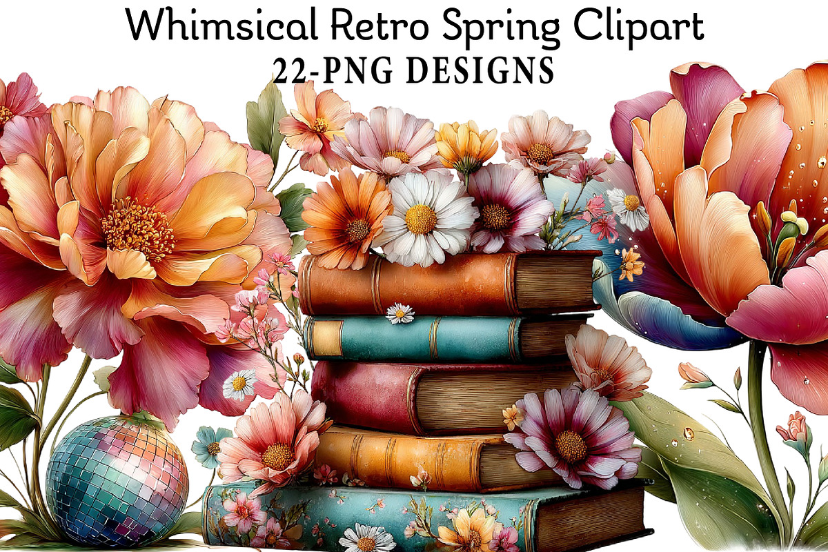 Whimsical Retro Spring Clipart, an Illustration by Daily.Designs (Photo 1 of 6)