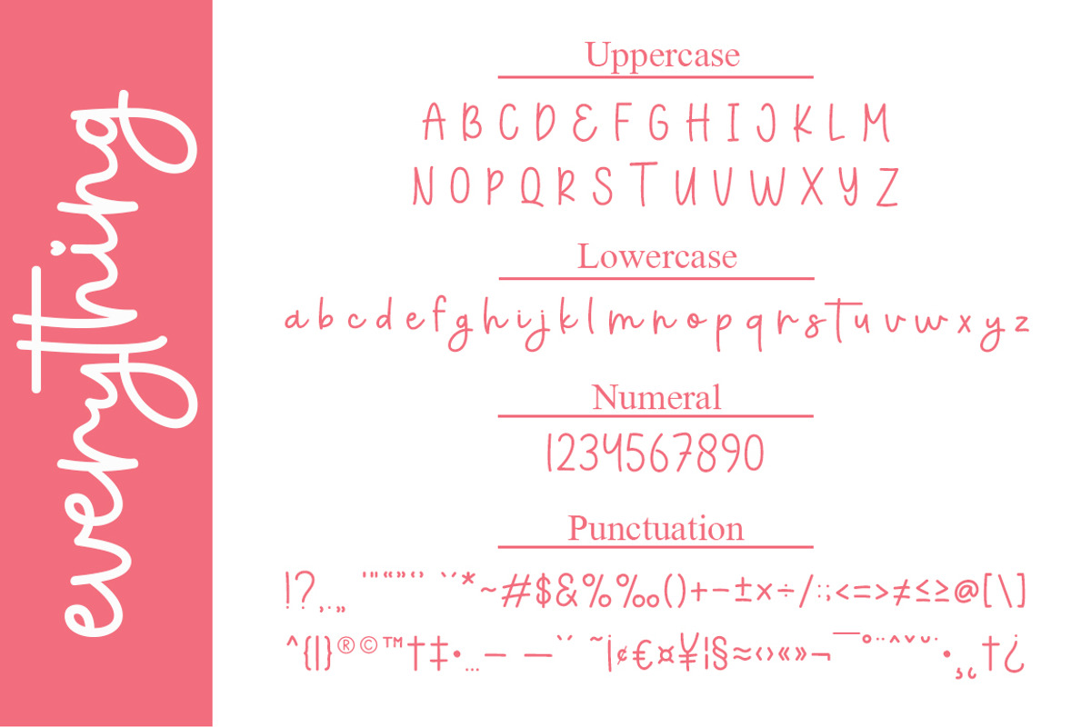 Everything Handwritten Font, a Handwritten Font by Graphix Line Studio (Photo 5 of 7)